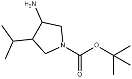 CIS-TERT-BUTYL 3-AMINO-4-ISOPROPYLPYRROLIDINE-1-CARBOXYLATE Structure