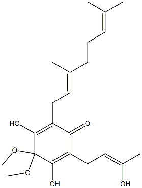 2-[(2E)-3-Hydroxy-2-butenyl]-3,5-dihydroxy-4,4-dimethoxy-6-[(2E)-3,7-dimethyl-2,6-octadienyl]-2,5-cyclohexadien-1-one Structure