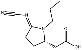 (E)-2-(5-(cyanoimino)-1-propylpyrrolidin-2-yl)acetic acid Structure