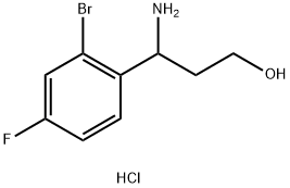3-AMINO-3-(2-BROMO-4-FLUOROPHENYL)PROPAN-1-OL HYDROCHLORIDE 구조식 이미지