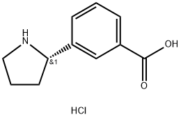 3-((2S)PYRROLIDIN-2-YL)BENZOIC ACID HYDROCHLORIDE 구조식 이미지