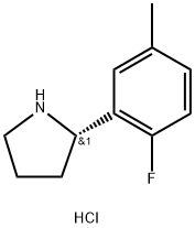 (2S)-2-(2-FLUORO-5-METHYL-PHENYL)PYRROLIDINE HYDROCHLORIDE Structure