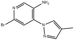 2-Bromo-5-amino-4-(4-methyl-1H-pyrazol-1-yl)pyridine 구조식 이미지