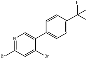 2,4-Dibromo-5-(4-trifluoromethylphenyl)pyridine Structure