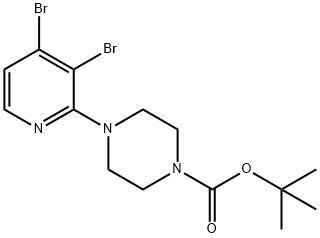 3,4-Dibromo-2-(N-Boc-piperazin-1-yl)pyridine Structure