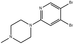 3,4-Dibromo-6-(N-methylpiperazin-1-yl)pyridine 구조식 이미지