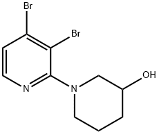 3,4-Dibromo-2-(3-hydroxypiperidin-1-yl)pyridine Structure