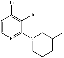 3,4-Dibromo-2-(3-methylpiperidin-1-yl)pyridine Structure