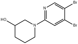 3,4-Dibromo-6-(3-hydroxypiperidin-1-yl)pyridine 구조식 이미지