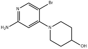 5-Bromo-2-amino-4-(4-hydroxypiperidin-1-yl)pyridine Structure