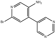 2-Bromo-5-amino-4-(5-pyrimidyl)pyridine Structure