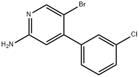2-Amino-5-bromo-4-(3-chlorophenyl)pyridine 구조식 이미지