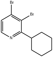 3,4-Dibromo-2-(cyclohexyl)pyridine Structure