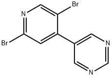 2,5-Dibromo-4-(5-pyrimidyl)pyridine Structure