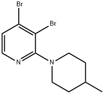 3,4-Dibromo-2-(4-methylpiperidin-1-yl)pyridine 구조식 이미지