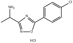 1-[5-(4-chlorophenyl)-1,2,4-oxadiazol-3-yl]ethan-1-amine hydrochloride 구조식 이미지