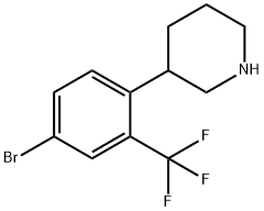 3-(4-bromo-2-(trifluoromethyl)phenyl)piperidine Structure