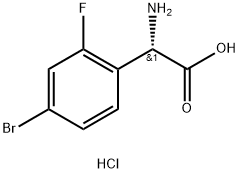 (2S)-2-AMINO-2-(4-BROMO-2-FLUOROPHENYL)ACETIC ACID HYDROCHLORIDE 구조식 이미지