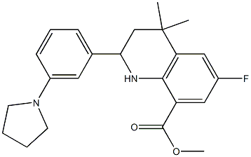 methyl 6-fluoro-4,4-dimethyl-2-(3-(pyrrolidin-1-yl)phenyl)-1,2,3,4-tetrahydroquinoline-8-carboxylate Structure