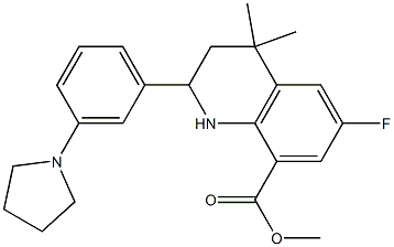 methyl 6-fluoro-4,4-dimethyl-2-(3-(pyrrolidin-1-yl)phenyl)-1,2,3,4-tetrahydroquinoline-8-carboxylate 구조식 이미지