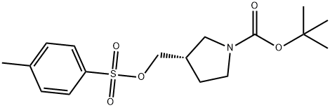 tert-Butyl (3S)-3-({[(4-methylbenzene)sulfonyl]oxy}methyl)pyrrolidine-1-carboxylate 구조식 이미지