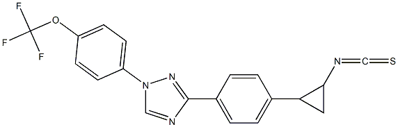 3-(4-(2-isothiocyanatocyclopropyl)phenyl)-1-(4-(trifluoromethoxy)phenyl)-1H-1,2,4-triazole 구조식 이미지