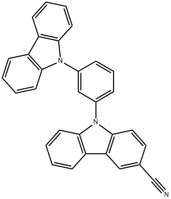 9H-Carbazole-3-carbonitrile, 9-[3-(9H-carbazol-9-yl)phenyl]- Structure