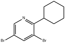 3,5-Dibromo-6-(cyclohexyl)pyridine Structure