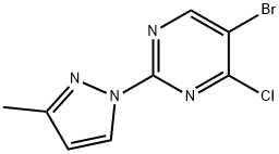4-Chloro-5-bromo-2-(3-methyl-1H-pyrazol-1-yl)pyrimidine Structure