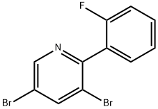 3,5-Dibromo-6-(2-fluorophenyl)pyridine Structure