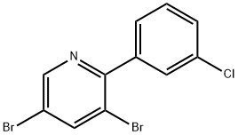 3,5-Dibromo-6-(3-chlorophenyl)pyridine Structure