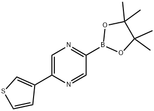 2-(4,4,5,5-tetramethyl-1,3,2-dioxaborolan-2-yl)-5-(thiophen-3-yl)pyrazine 구조식 이미지