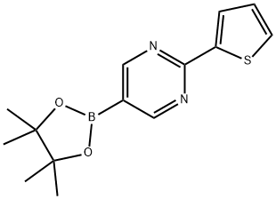 5-(4,4,5,5-tetramethyl-1,3,2-dioxaborolan-2-yl)-2-(thiophen-2-yl)pyrimidine 구조식 이미지