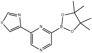 4-(6-(4,4,5,5-tetramethyl-1,3,2-dioxaborolan-2-yl)pyrazin-2-yl)thiazole Structure