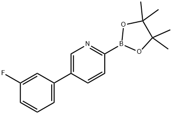 5-(3-Fluorophenyl)pyridine-2-boronic acid pinacol ester 구조식 이미지