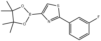 2-(3-fluorophenyl)-4-(4,4,5,5-tetramethyl-1,3,2-dioxaborolan-2-yl)thiazole 구조식 이미지