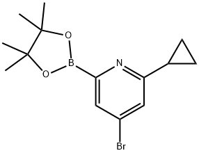 4-Bromo-6-(cyclopropyl)pyridine-2-boronic acid pinacol ester Structure