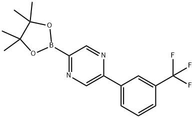 2-(4,4,5,5-tetramethyl-1,3,2-dioxaborolan-2-yl)-5-(3-(trifluoromethyl)phenyl)pyrazine Structure
