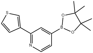 4-(4,4,5,5-tetramethyl-1,3,2-dioxaborolan-2-yl)-2-(thiophen-3-yl)pyridine 구조식 이미지