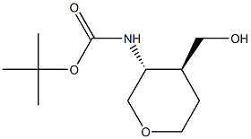 tert-butyl ((3R,4S)-4-(hydroxymethyl)tetrahydro-2H-pyran-3-yl)carbamate 구조식 이미지