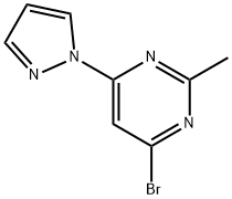 4-bromo-2-methyl-6-(1H-pyrozol-1-yl)pyrimidine 구조식 이미지