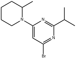 4-Bromo-2-(iso-propyl)-6-(2-methylpiperidin-1-yl)-pyrimidine Structure