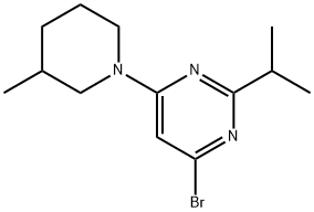 4-Bromo-2-(iso-propyl)-6-(3-methylpiperidin-1-yl)pyrimidine Structure