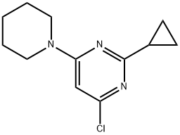 4-Chloro-2-cyclopropyl-6-(piperidino)pyrimidine 구조식 이미지