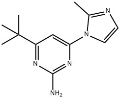 2-amino-4-(1H-2-methylimidazol-1-yl)-6-(tert-butyl)pyrimidine 구조식 이미지
