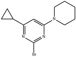 2-bromo-4-(piperidin-1-yl)-6-cyclopropylpyrimidine Structure