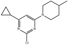 2-chloro-4-(4-methylpiperidin-1-yl)-6-cyclopropylpyrimidine Structure