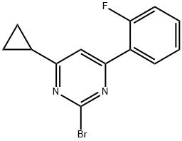 2-bromo-4-(2-fluorophenyl)-6-cyclopropylpyrimidine Structure