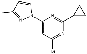 4-Bromo-2-cyclopropyl-6-(3-methyl-1H-pyrazol-1-yl)pyrimidine Structure