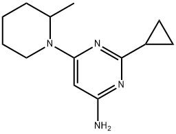 4-Amino-2-cyclopropyl-6-(2-methylpiperidin-1-yl)pyrimidine Structure